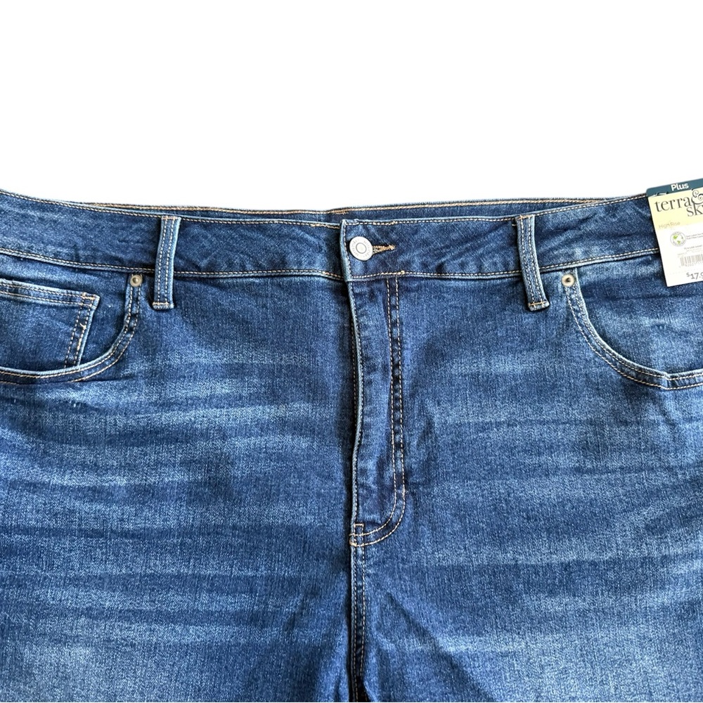 NEW! Terra & Sky women’s 24W denim high rise shorts NWT! - Picture 3 of 4